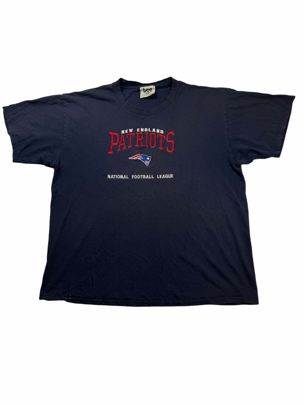 Vintage 90s Lee Sport New England Patriots T Shirt XL Embroidered NFL Navy